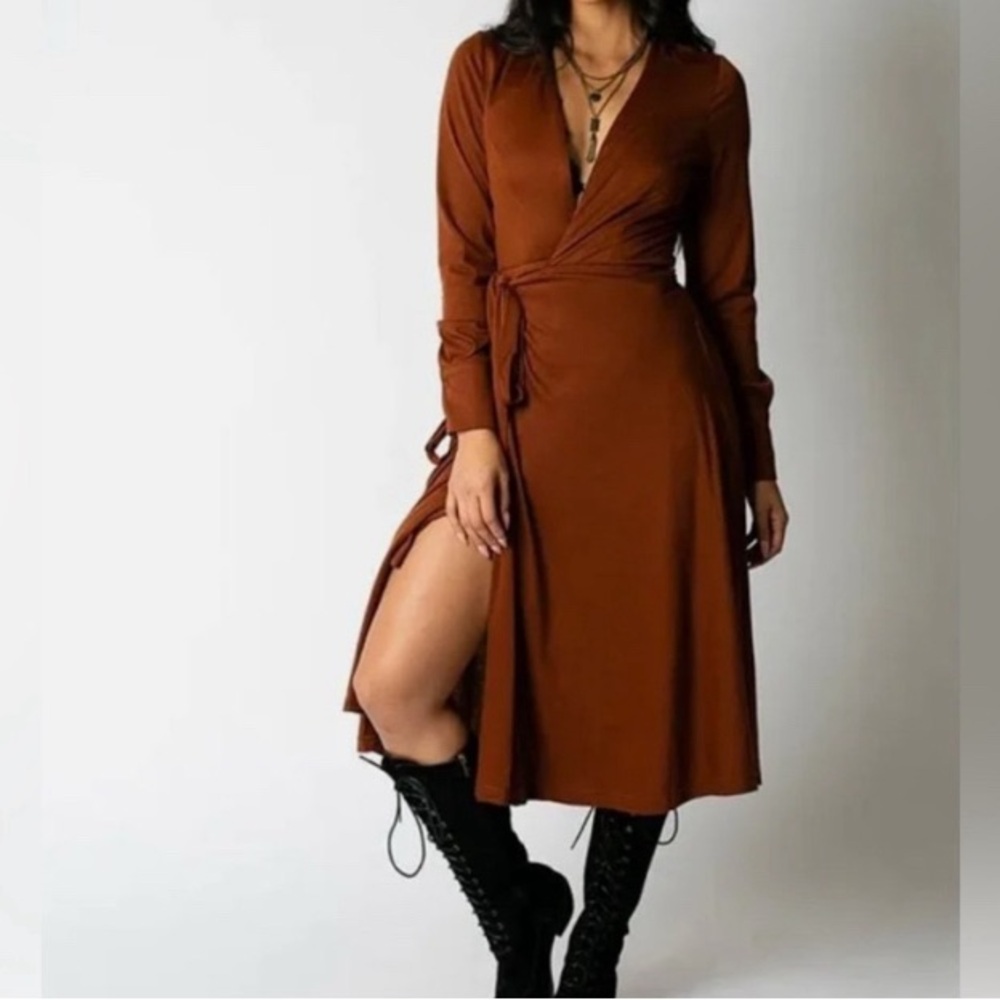 JOYFOLIE Women’s Mia Joy Oralie Dress In Rust medium NEW